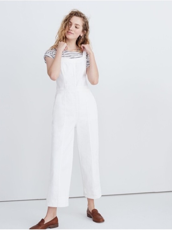 Madewell Denim - 🤍 Madewell Denim Seamed Wide-Leg Jumpsuit Pure White Size 10